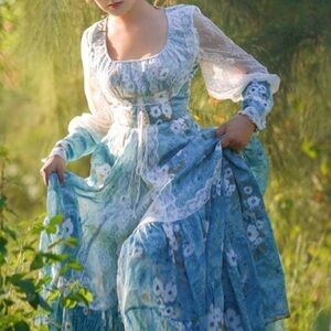 Gunne Sax Remake 70s Floral Nile Princess Dress